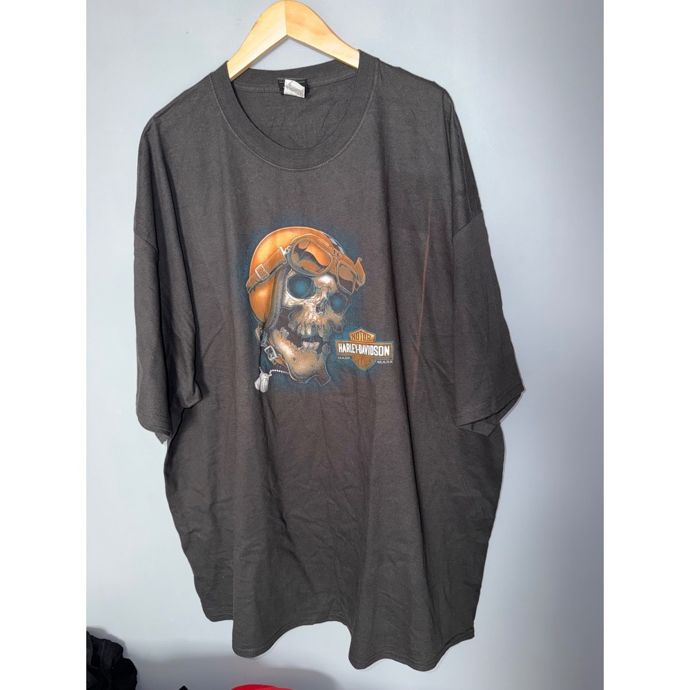 Harley Davidson Skull Goggles Graphic T Shirt Black 4XL Mens